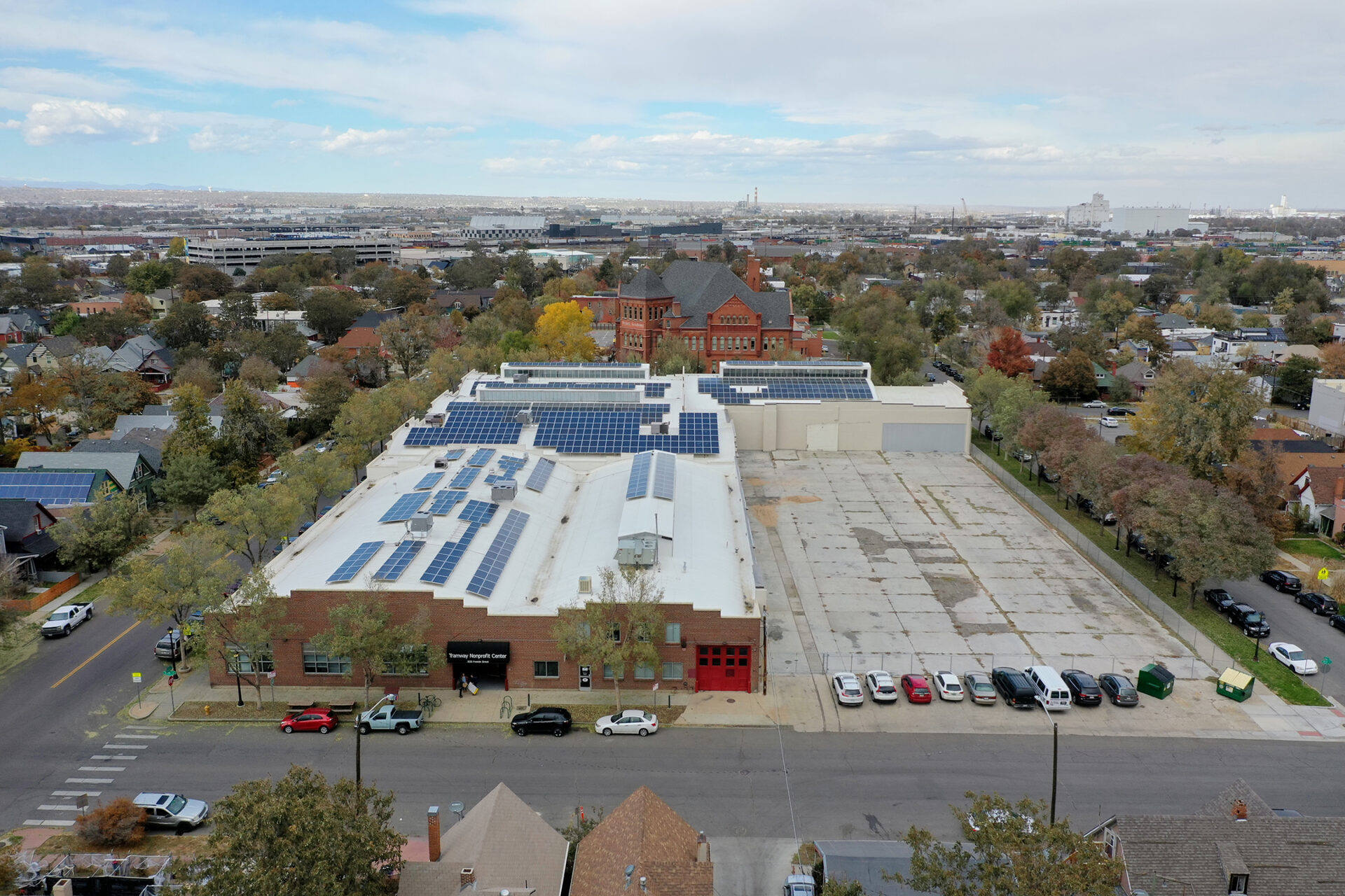 Tramway aerial empty lot